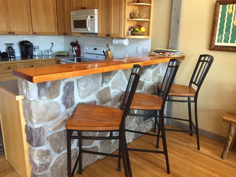 Barstools for early morning coffee or extra meal seating