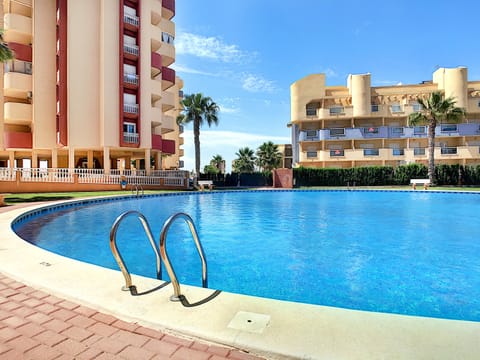 La Manga 5th Floor Apartment with views of the sea, marina and Mar Menor. Also Wi-Fi, Smart TV, modern lounge/dining, communal pools and padel tennis.