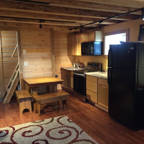 kitchen and dining space