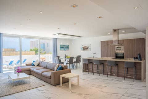 Kitchen, Living and Dining Area