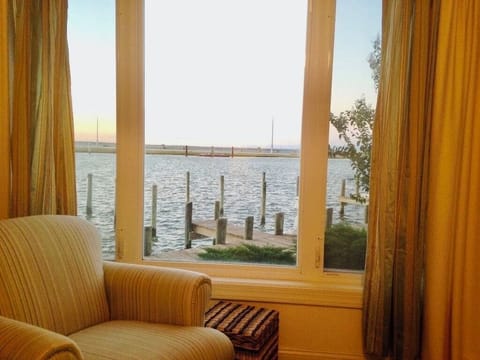 Master bedroom sitting area at sunset