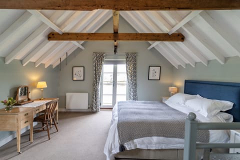 The Parlour, Lodge Farm, Freston: Exposed beams in bedroom two on the first floor