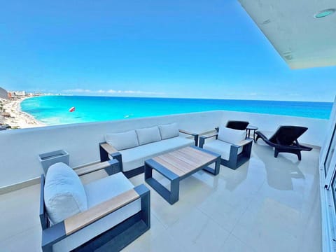 Penthouse #3702 Terrace with Awesome Views, new sofa set, lounge chairs and plenty of table seating for outdoor dining.