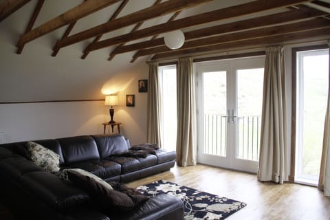 Upstairs lounge with views over Little Bernera and out to the Atlantic