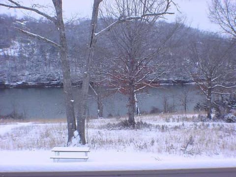 Winter lake view from the deck.
