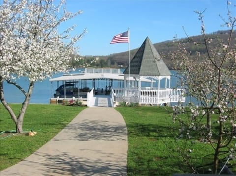 Enjoy the boat dock and gazebo.