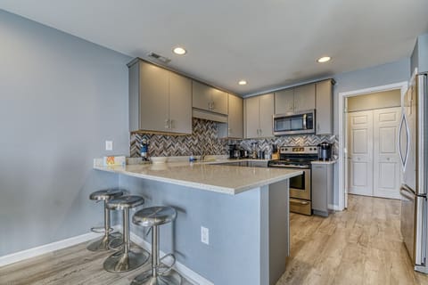 Bar Seating and Kitchen