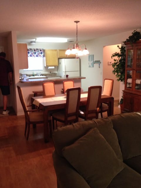Open kitchen and dining room