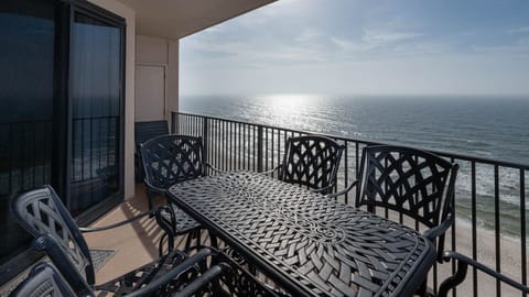 Enjoy a morning sunrise while taking in the beautiful views of the water and expansive horizon
