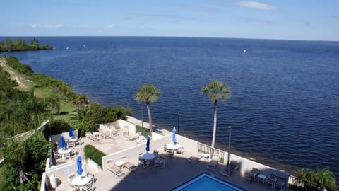 Gulf & pool view from balcony. The views are really amazing! Night and day. 