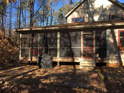 Slate patio and grilling area