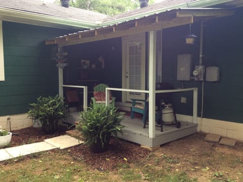 Back porch to fenced back yard