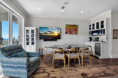 Dining table with seating for eight