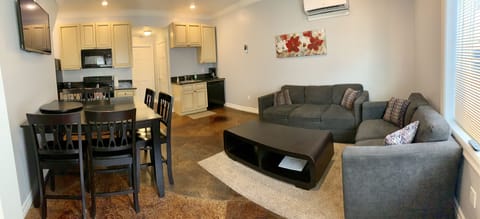 Living Room, Dining Room, and Kitchen