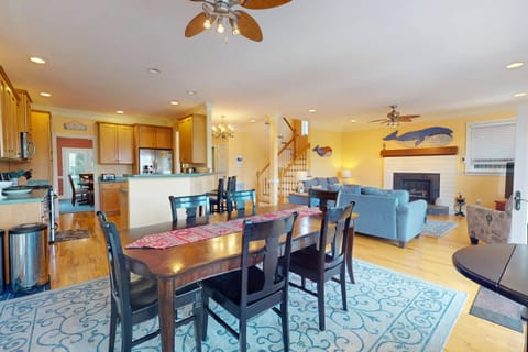 The second dining area is less formal and open to the kitchen and living room, a great spot for a quick snack or lunch