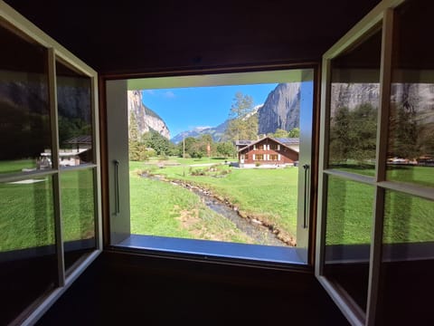 View of river from upstairs stairwell