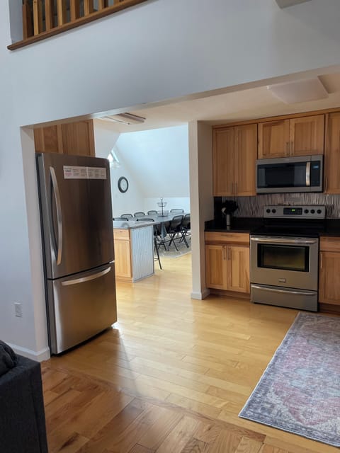 Kitchen with view into dining room