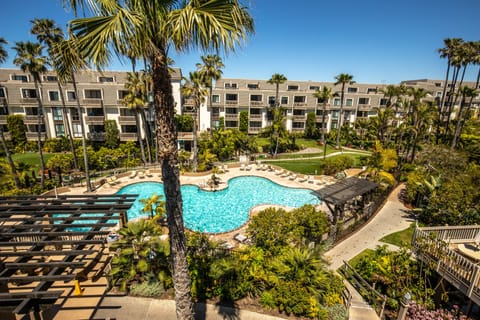 The pool is heated year-round.