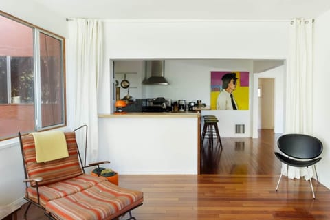 Kick your feet up on the Mid-Century vintage lounge chair.