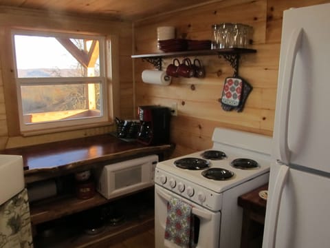 Everything in the kitchen is easy to locate and simple to use.