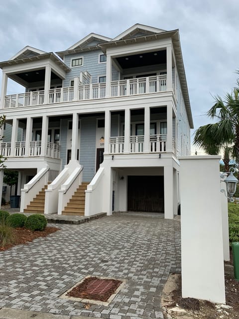 Front of home, right side.