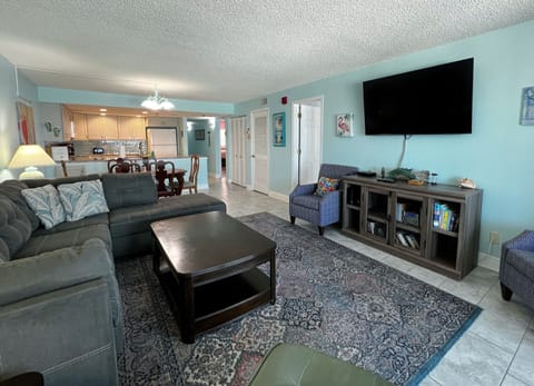 View looking towards the kitchen and dining room from the living - View looking towards the kitchen and dining room from the living room.