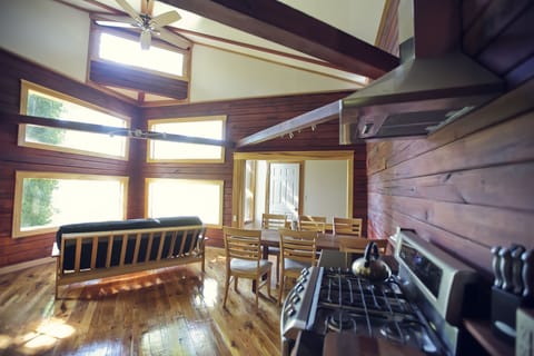 Kitchen stove with window view