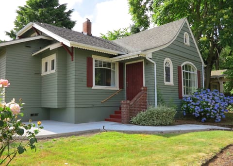 The tudor cottage exterior has a charming, fairy tale feel