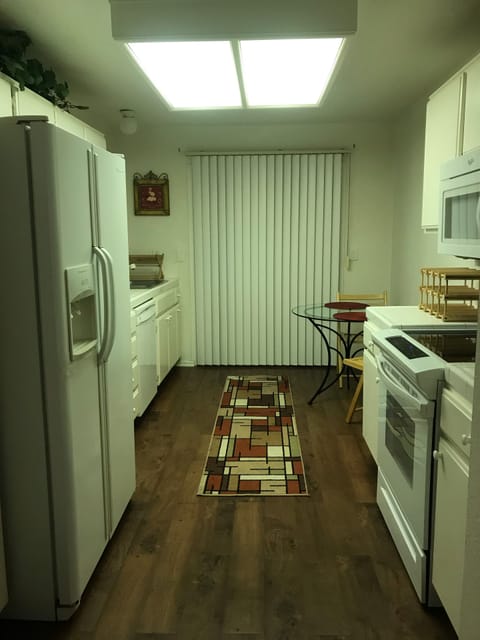 Fully stocked kitchen.