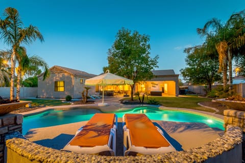 Backside of pool looking back at house