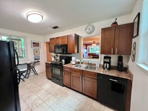 Fully stocked kitchen.  Has most everything a home kitchen needs.