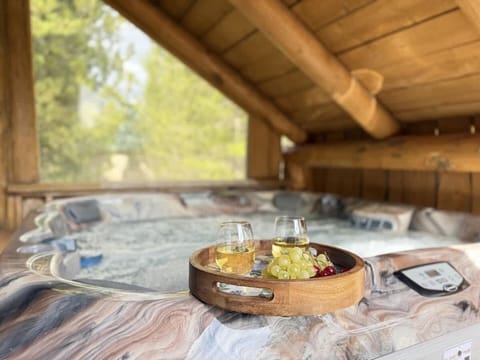 Relax and enjoy the hot tub.