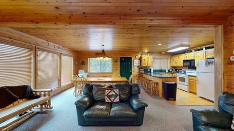 Main level living room with lots of seating.