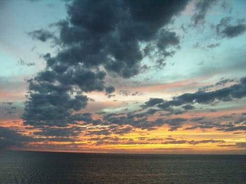 Sunset - Sunset over Lake Michigan from the stairway deck.