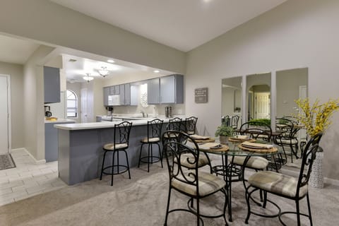 Large Kitchen Bar Area and Dining Area