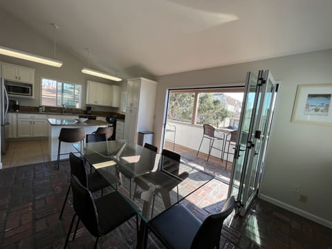 Large Family room/dining area and kitchen, and patio with door that folds up!