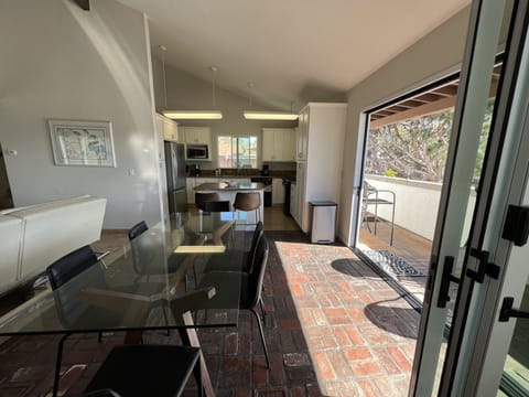 Large Family room/dining area and kitchen, and patio with door that folds up!