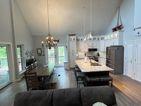 view of kitchen from great room.