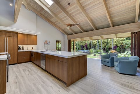 Kitchen with view to backyard