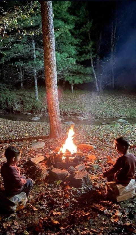 Warming up around the fire…S’more anticipation!!