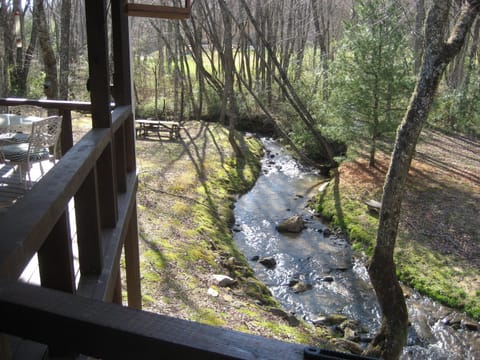 Just below the porch, very nice and noisy. Noisy!!!!!