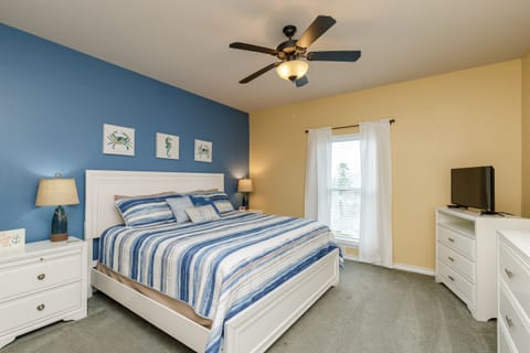 Spacious master bedroom with a king bed and attached bathroom!