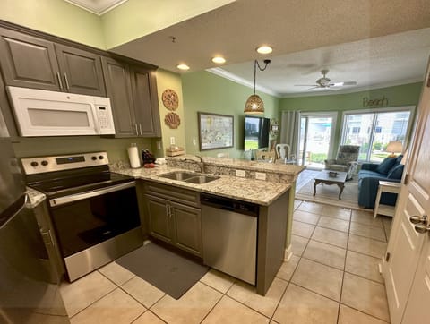 Open living space looking out to pool area