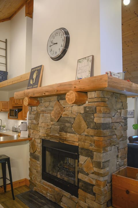 2 sided fireplace burns real wood.