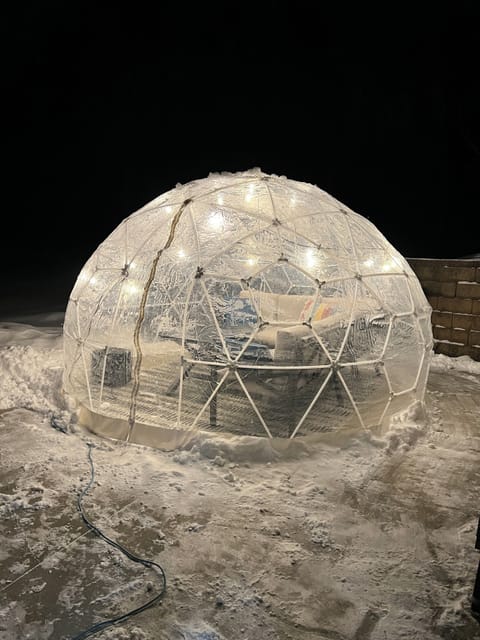Heated snow igloo available seasonally from Nov 1 - March 31.