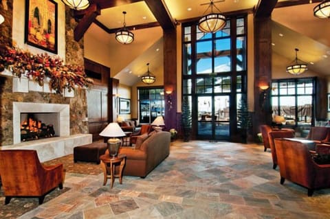 The Grand Lobby welcomes you to Grand Lodge at Peak 7