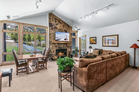 Living Room with View and Wood-Burning Fireplace