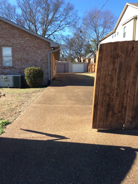 Driveway and patio with gate doors