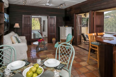 view from living dining area onto sunporch