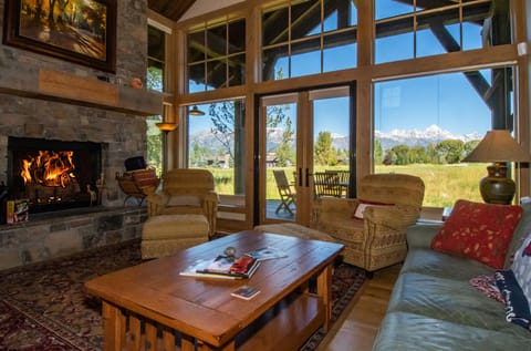 great room with cozy fire